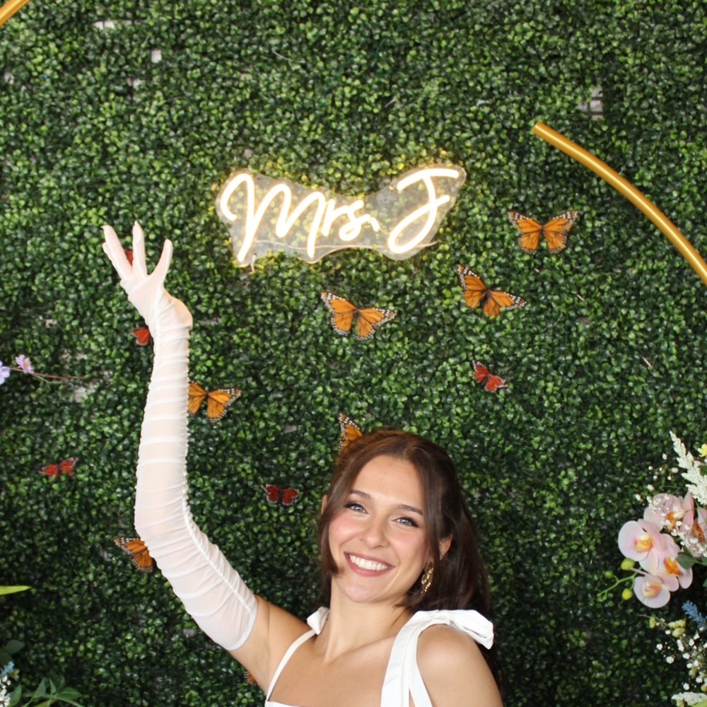 Soft white light neon sign “Mrs. J”